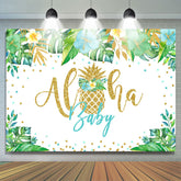 Grün Tropisch Anlage Golden Aloha babydusche Hintergrund